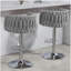 Ensemble de 2 tabourets de bar pivotants recouverts de cuir à 360 °, tabourets réglables en hauteur avec dossier et repose-pieds tissés, tabourets chromés convenant à un îlot de cuisine, un café ou un bar