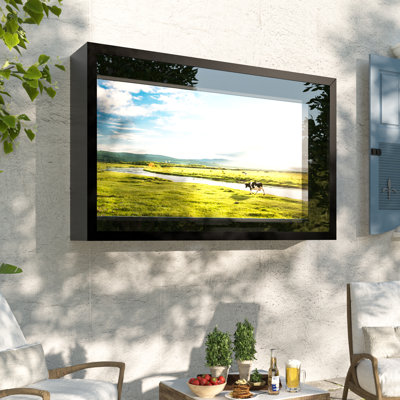 Weatherproof Outdoor TV Enclosure with a Built-In Full Motion Bracket