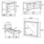 Ensemble de chambre à coucher simple 4 pièces Wily, miroir de commode, revêtement brun foncé Wily-108977238-108977239