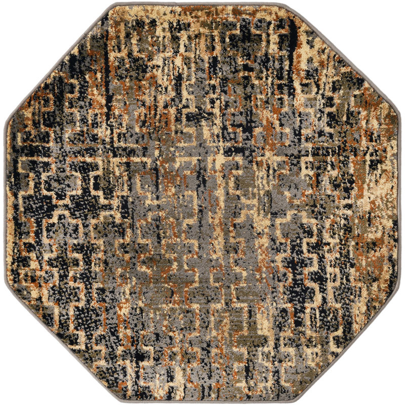 Geometric Indoor Rug, Octagon 3'3"