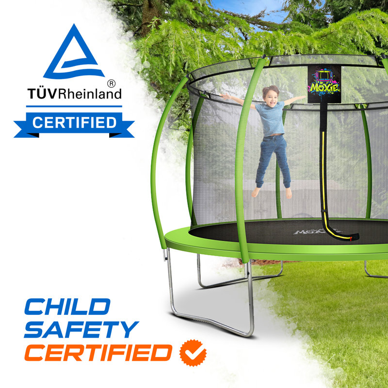 Green Apple 12' Round Trampoline with Enclosure and Steel Frame