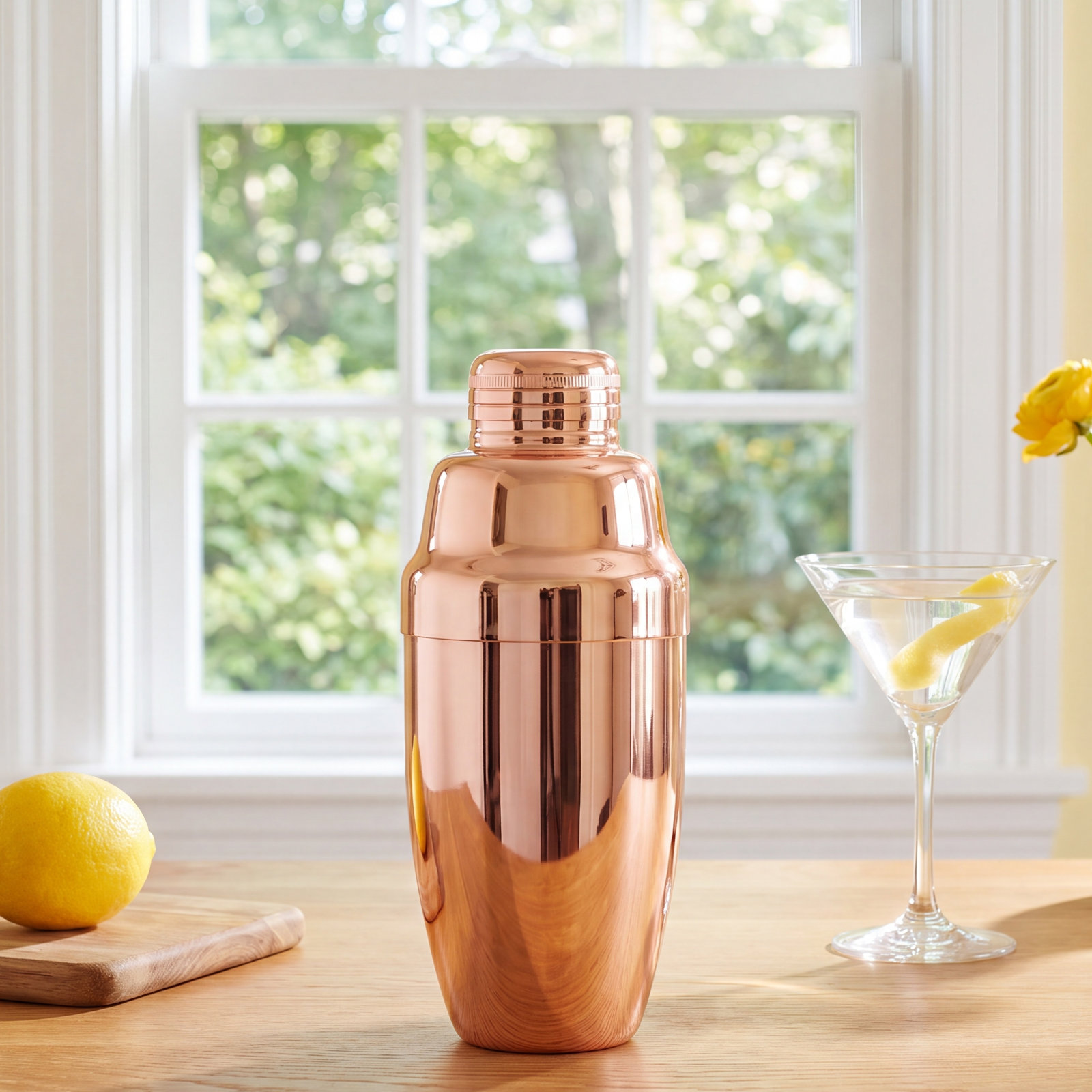 Belmont Stainless Steel Cocktail Shaker, Copper Plated