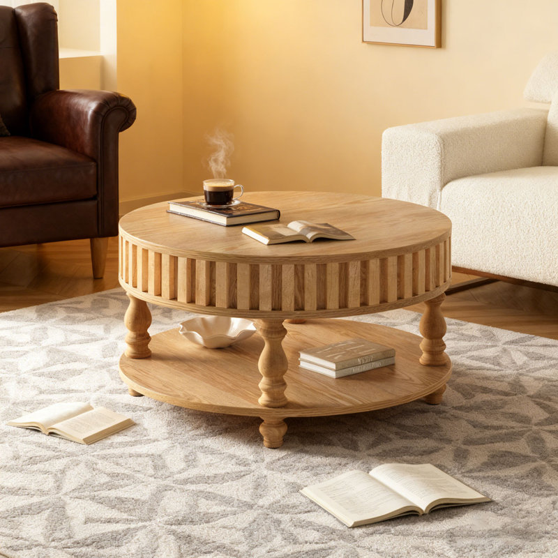 Table basse Farmhouse, Bois naturel
