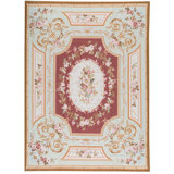Hand-Knotted High-Quality Red and Green Area Rug