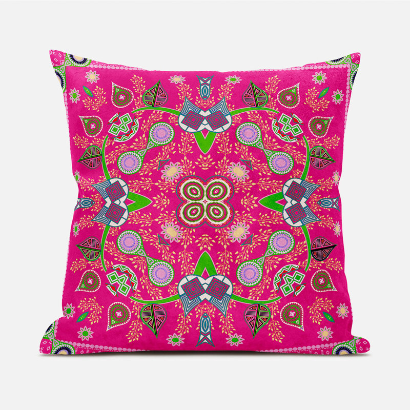 Housse et insert de coussin décoratif en polyester pour l'intérieur et l'extérieur, 20 po x 20 po, Rose vif