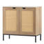 Buffet 31,5, armoire de rangement décorative avec 2 portes en rotin, crédence
