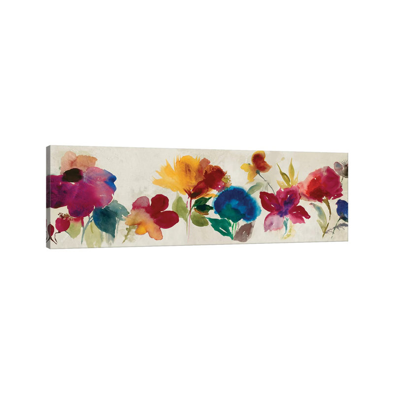 Floral Dance I by Asia Jensen - Wrapped Canvas Panoramic Gallery-Wrapped Canvas Giclée, 30.48 cm H x 91.44 cm W x 1.91 cm D