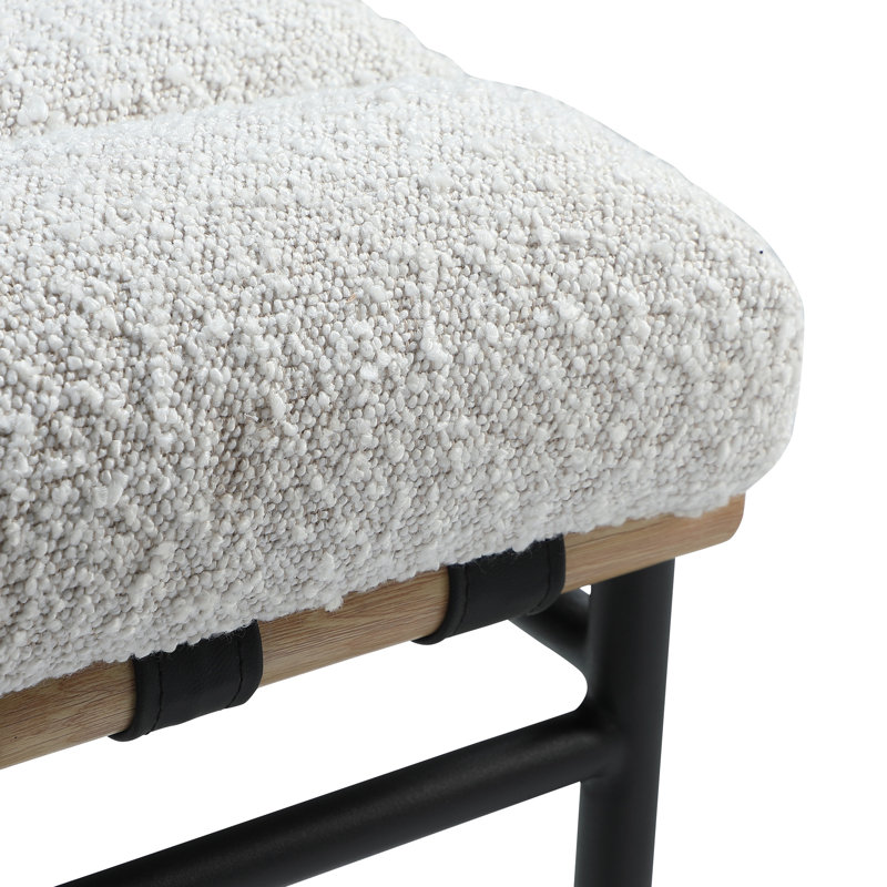 Vincentas Dining Chair, Cream Boucle Fabric