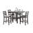 Classic Counter Height 5Pc Set Square Dining Table W Shelves Cushion Seat Ladder Back High Chairs Solid Wood