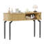 Fluted Console Table With Storage,Wood Sofa Table With Sliding Door-1051809423