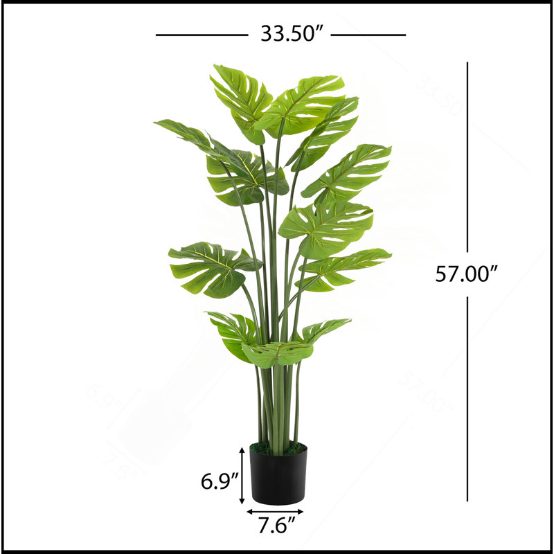 57 po plante artificielle avec pot Monstera Deliciosa