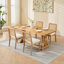 Ensemble de 2 chaises de salle à manger en rotin de style campagnard avec structure en bois franc et revêtement en canne-1086261800-1086261806