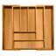 Organisateur de tiroir extensible en bambou - Grand porte-ustensiles de cuisine pour la coutellerie, l'argenterie, le rangement de couverts - Organisateur d'ustensiles pour les tiroirs de cuisine, bureau, plateau de rangement pour tiroir à ordures, 8 fentes