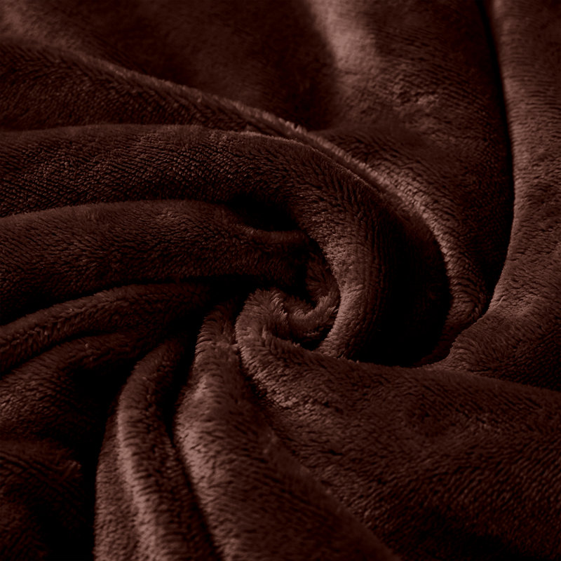 Sherpa Fleece Fur Thick Reversible Blanket Throw, Coffee, 240cm x 200cm