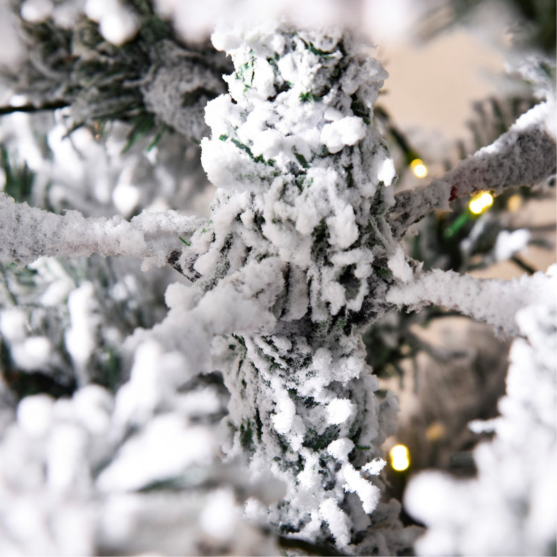 Sapin de Noël artificiel enneigé 6 pi avec des branches réalistes, 250 lumières DEL et 462 pointes, 6'