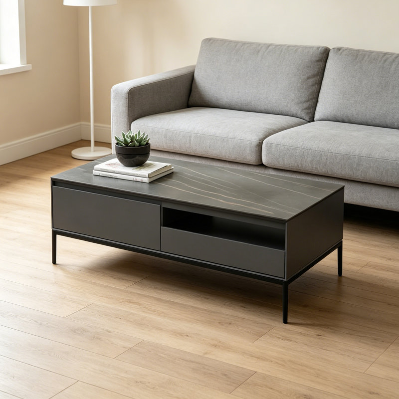 Table basse simple de luxe avec tiroir, 15.74" H x 43.3" W x 19.68" D