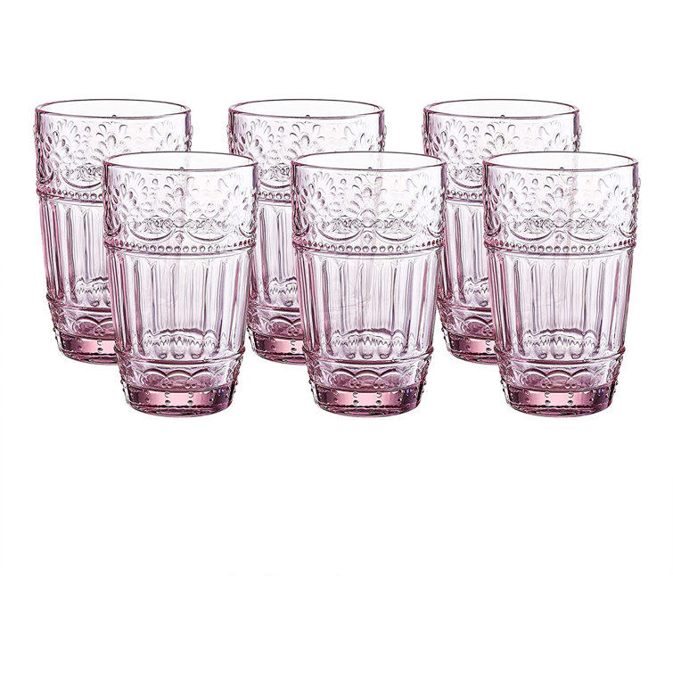 Crystal Highball Glasses Drinkware Vintage Drinking Tumblers Water Bar Set  Of 4