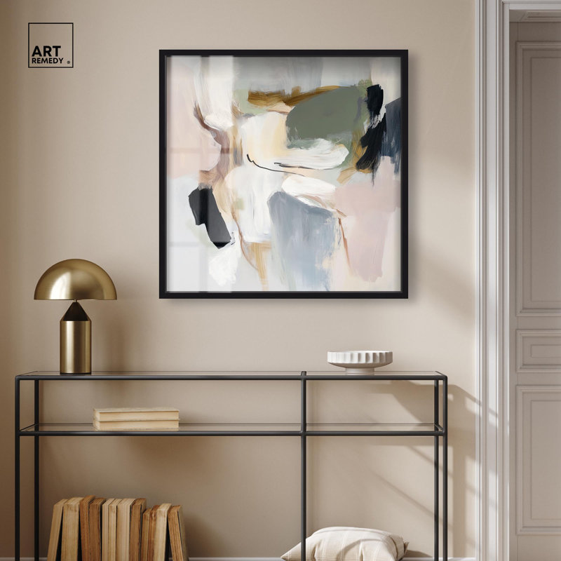 «Softened Encounters II», reproduction d'art neutre par Art Remedy, H 31 po x l 31 po, Noir