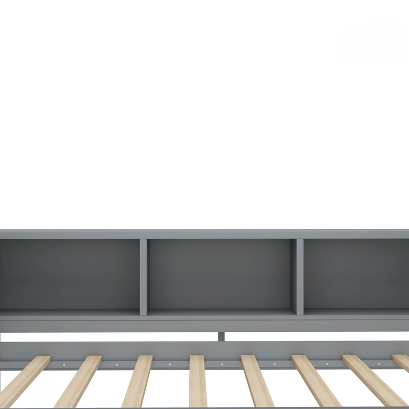 Twin Size Daybed with Trundle, Gray, Twin