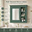 Armoire à pharmacie murale de 76 cm (30 po) avec miroir et 3 tablettes ouvertes, verte-1372190217