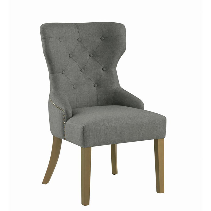 Chaise de salle à manger rembourrée Gillian, Beige, Fumée rustique