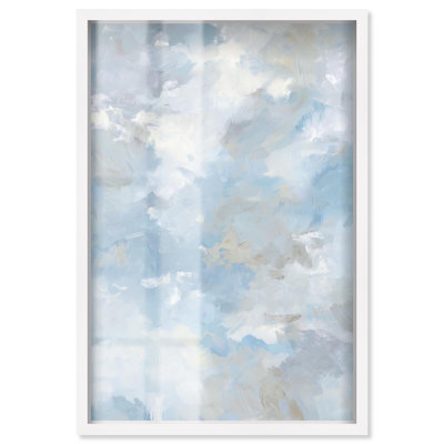 «Azure Mist Shimmer Shadowbox Print Calming Wall Art» par Art Remedy