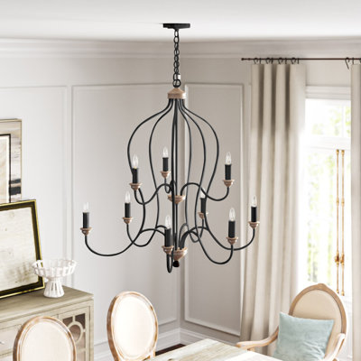 Avajo 9 - Light Dimmable Tiered Chandelier