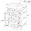 Meuble-lavabo autoportant de 61 cm (24 pouces) avec lavabo en céramique, 1 porte, tiroir rabattable et 3 tiroirs