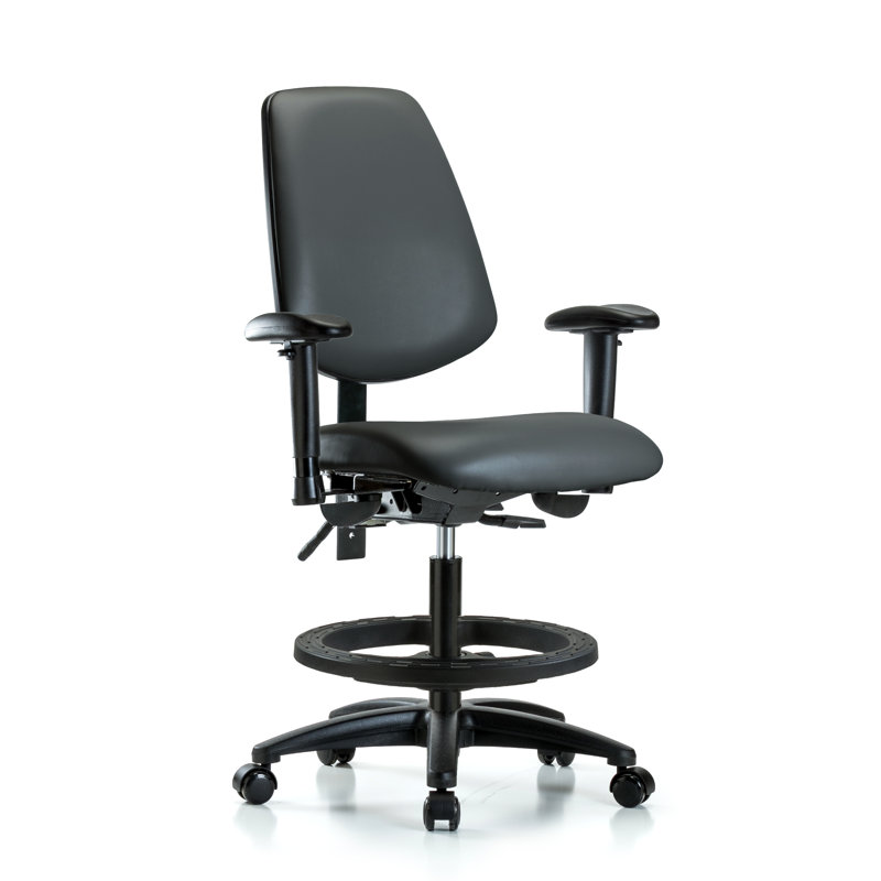 Latandra Vinyl Task Chair, Dark Gray, Yes, Casters
