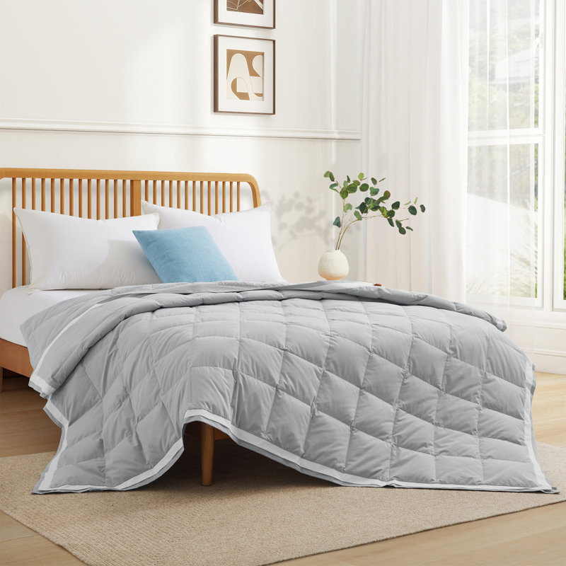 Cooling Lightweight Down Comforter, King, Gray
