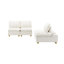 Le canapé en flanelle à trois rangées de 88 pouces simple, moderne et ultra-confortable de couleur blanche cassée convient aux salons, aux chambres et aux balcons.
