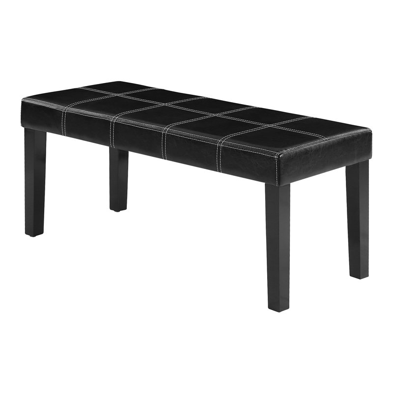 Colombo Faux Leather Upholstered Bench, Black