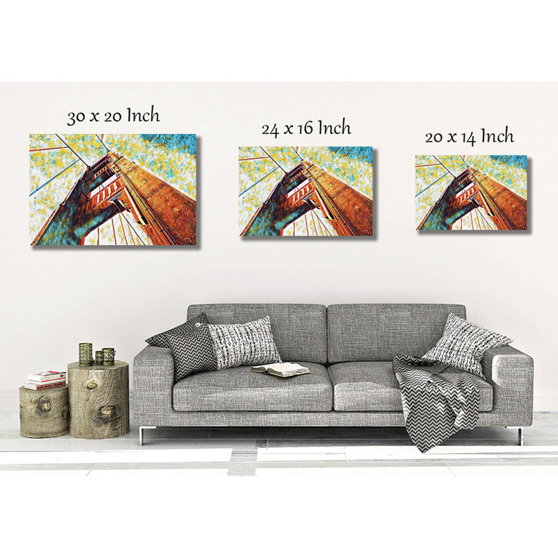 Canvas Print OP The Golden Gate Bridge San Francisco California (6) - Wrapped Canvas, 40cm H x 60cm W