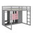 Full-Scale Raised Loft Bed Featuring Closet, Racks-2030843763