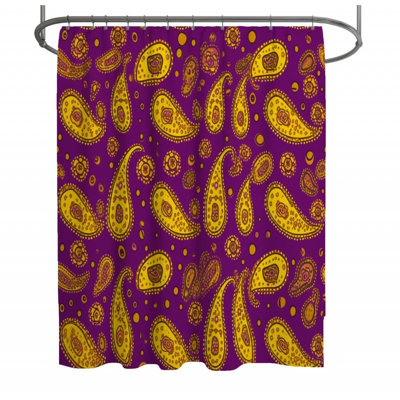 Rideau de douche à motif cachemire - Décoration de salle de bain abstraite
