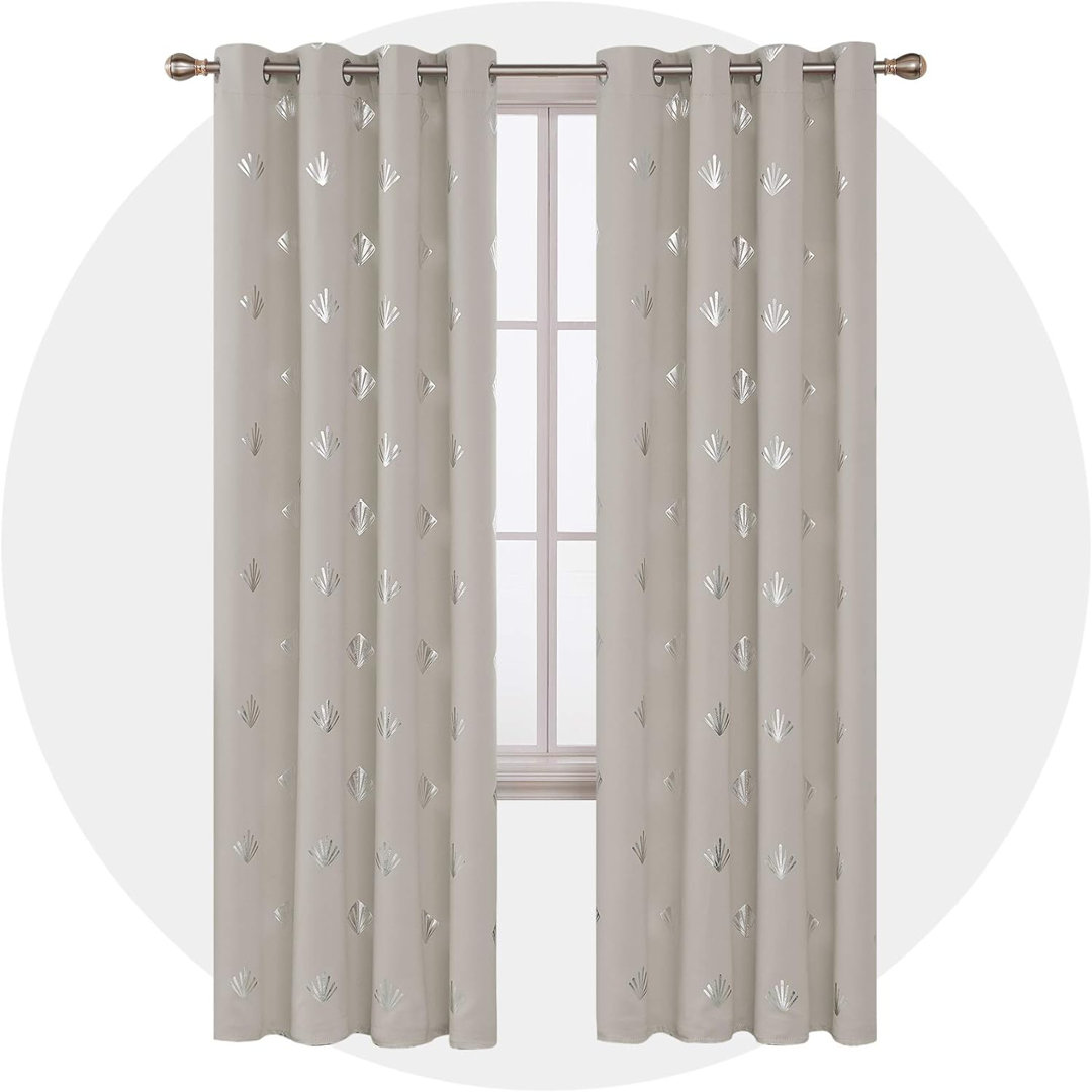 Eyelets Polyester Blackout Grommet / Eyelet Curtain Pair