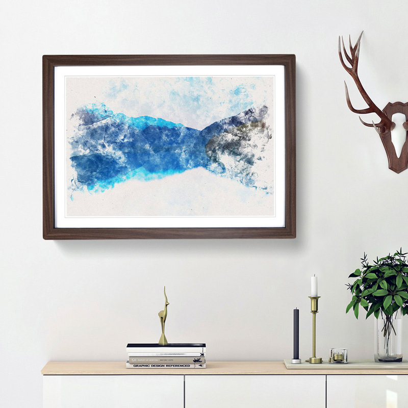 Lake in Haines Alaska - Picture Frame Painting Print, Walnut Framed, 45cm H x 63cm W x 2cm D