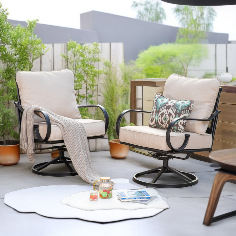 Arriona Swivel Patio Lounge Chair with Cushions