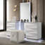 Ensemble de meuble-lavabo blanc avec tiroir et miroir