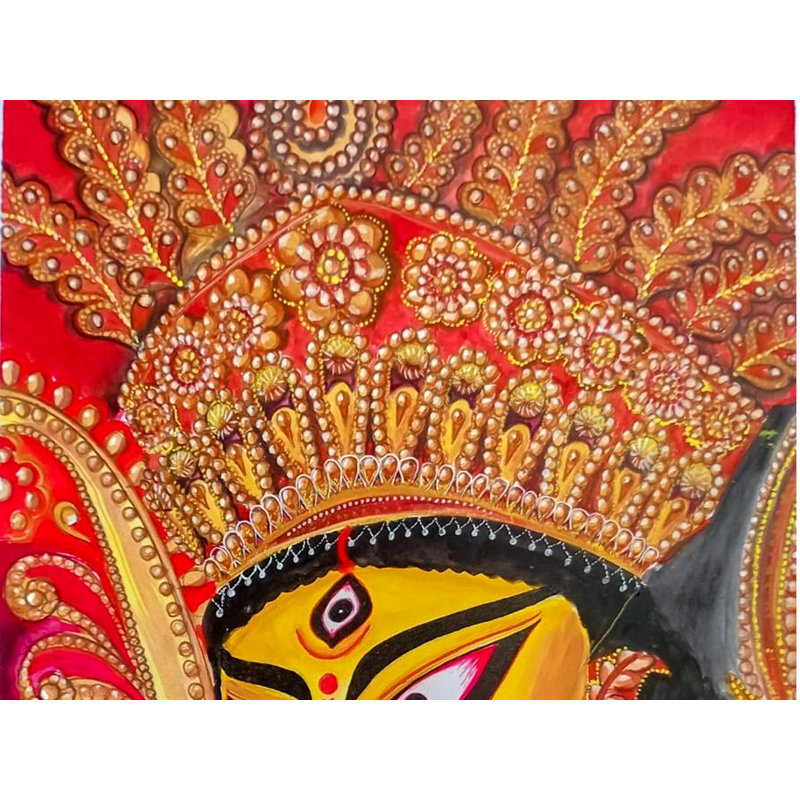 Maa Durga | Peinture à l'aquarelle | Samata Ghosh | Décoration murale