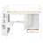 White Full Size Loft Bed With Multifunctional Desk, Storage Staircase, And Wardrobe, Ensuring A Safe Comfortable Bedroom Atmosphere L - Shaped Tidy-2088639889