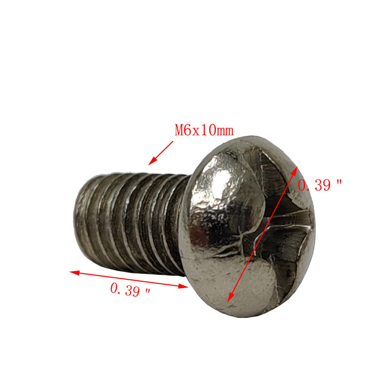 Vis à tête ronde FixtureDisplays® Phillips, pas de M6 x 10 mm 1,00 20PK 15153