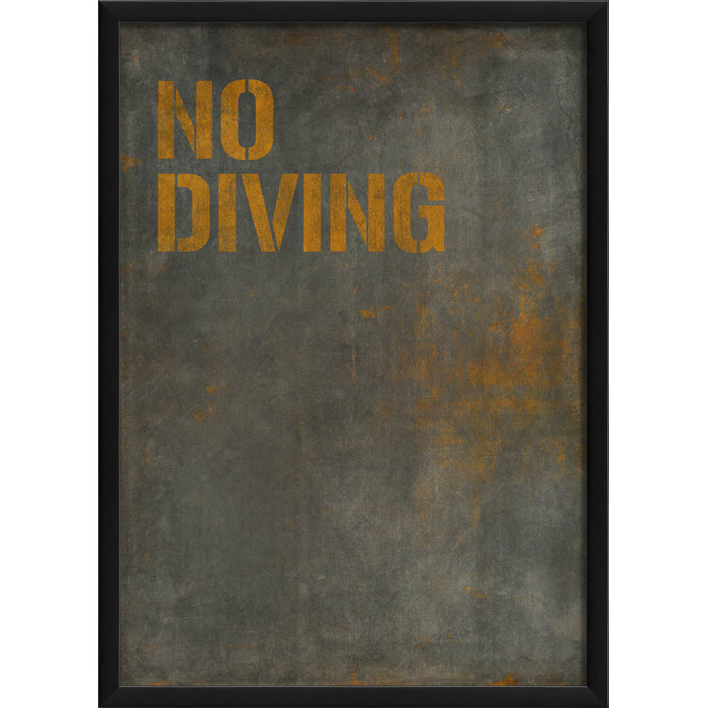 « no plongée », art textuel encadré, H 25,13 po x l 18,13 po