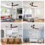 Ventilateur de plafond standard à DEL à 3 pales de 52 po avec télécommande et ensemble d'éclairage pour salon-54134379-54134422