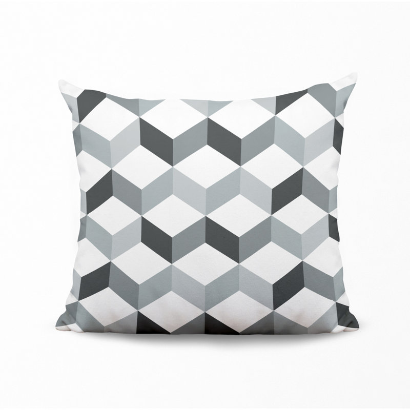 Housse et insert de coussin décoratif en polyester, L 15 po x H 15 po, gris