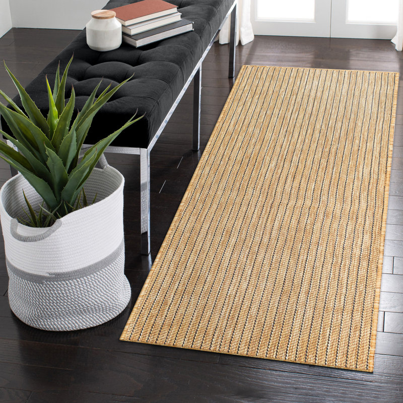 Tapis intérieur / extérieur sable Saldanha, Tapis de couloir 1 pi 11 po x 4 pi 11 po