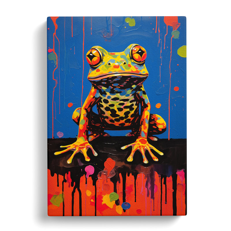 Frog Expressionism Art No.2 - Wrapped Canvas, 60cm H x 40cm W x 3cm D
