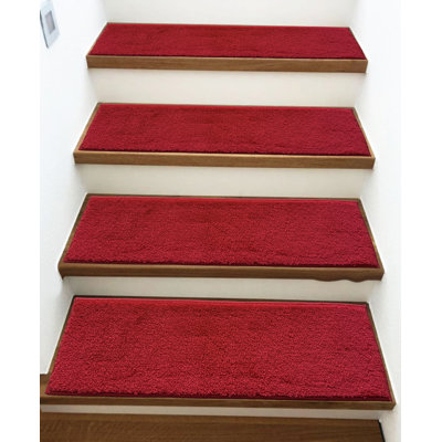 Tapis d'escalier de taille personnalisée par pouces de couleur unie (ensemble de 13)