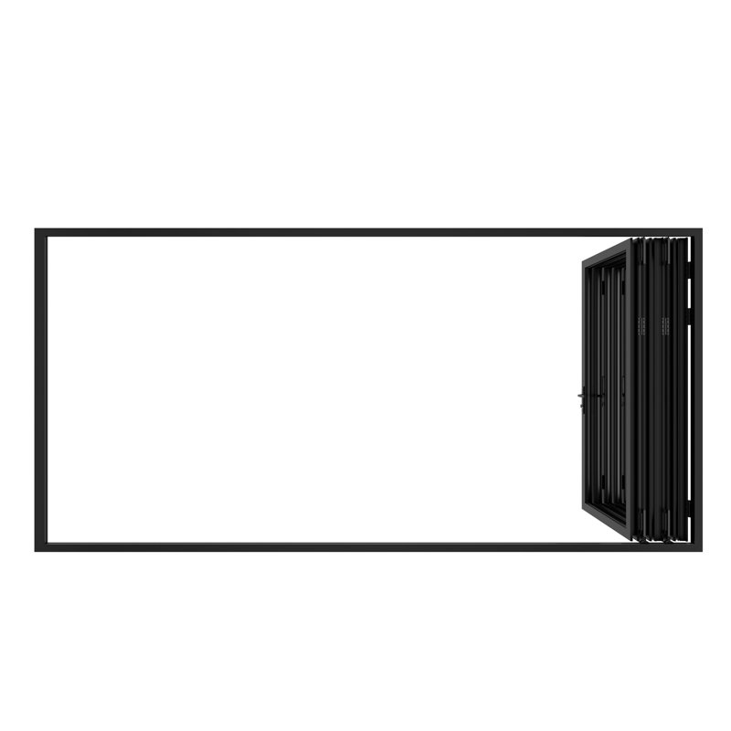 Porte de patio pliante à 5 panneaux en aluminium KaMic VersaFold, Côté droit / vers l'extérieur, Noir, L 144 po x H 96 po