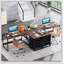 Bureau d'ordinateur en L 59 po avec tiroirs et tablettes de rangement, poste de travail de coin réversible, bureau d'écriture avec classeur
